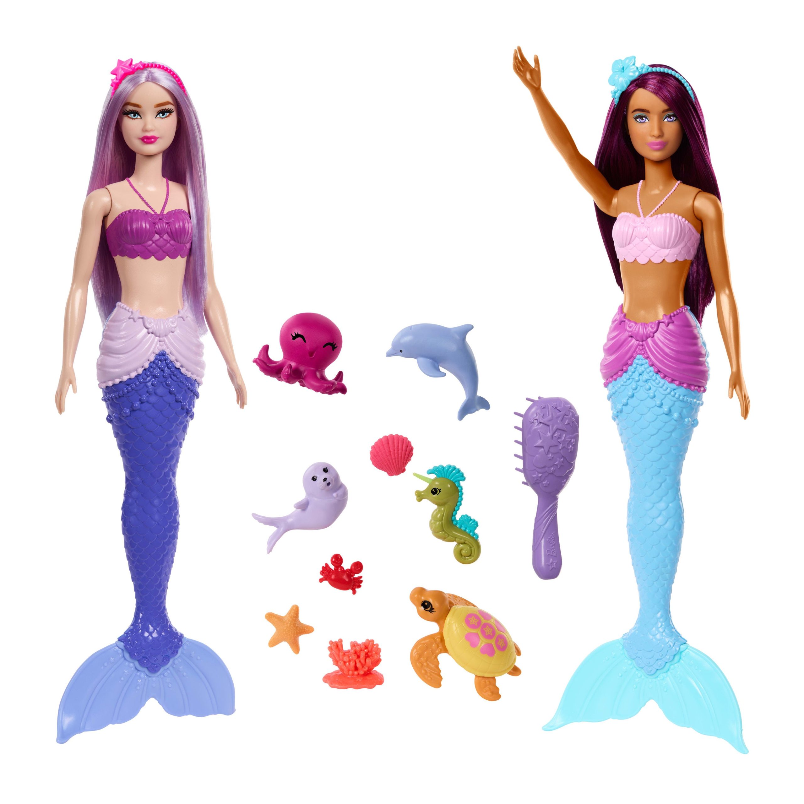 fisher price Barbie Mermaid Dolls 2-Pack With Sea Animals, Headbands & Ocean Accessories