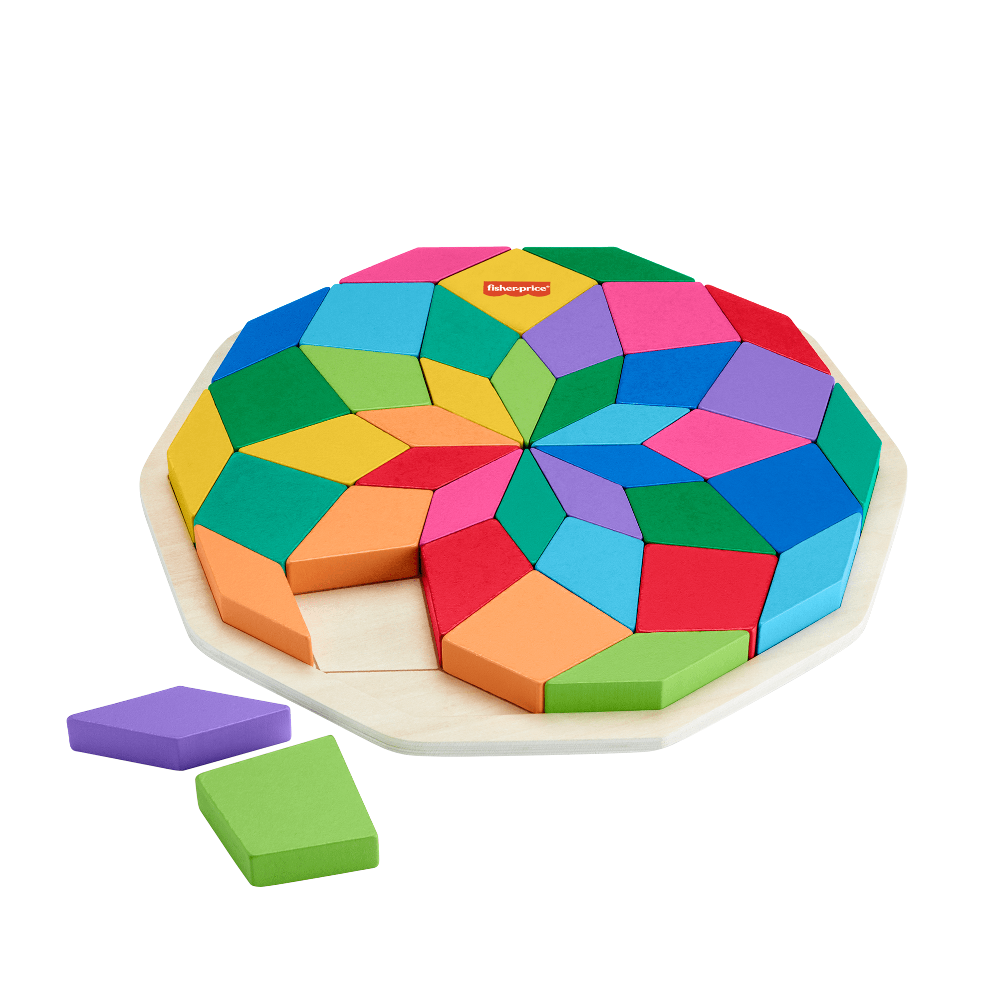 fisher price Fisher-Price Wooden Mandala Geometric Puzzle For Toddlers & Kids, 40 Wood Pieces