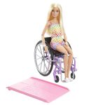 fisher price Barbie Doll With Wheelchair And Ramp, Blonde, Barbie Fashionistas