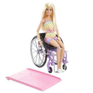 fisher price Barbie Doll With Wheelchair And Ramp, Blonde, Barbie Fashionistas