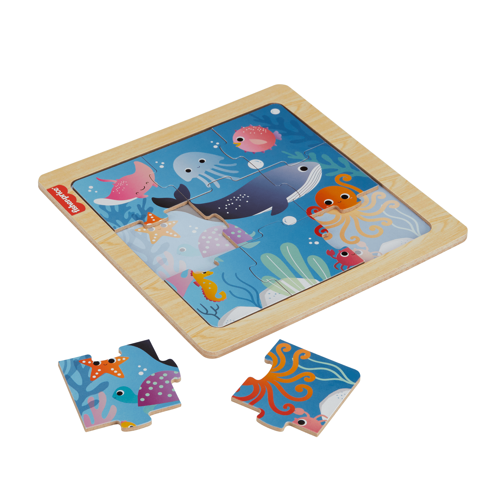 fisher price Fisher-Price Juguete para Beb??s Rompecabezas Animalitos de Mar de Madera